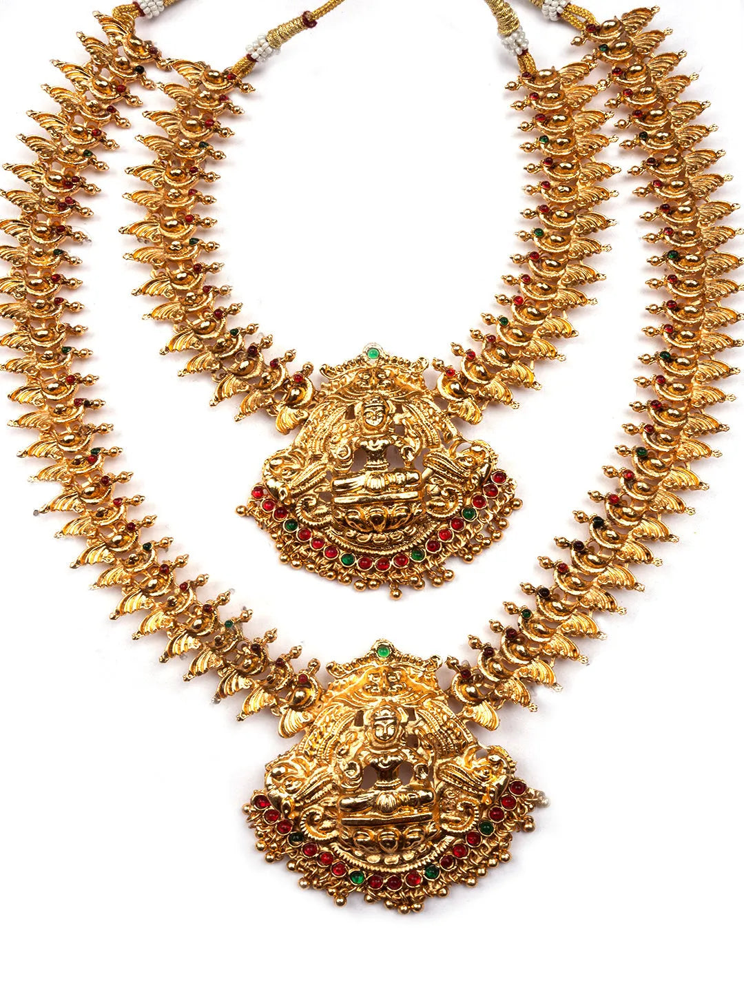 Stunning God Plated Lakshmi Combo Jewelry Set