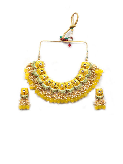 Versatile Kundan Meenakari Droplet Necklace Set