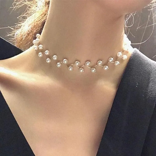 Stylish Pearl Bar Gold-Plated Choker Necklace for Dailywear Destiny Jewels