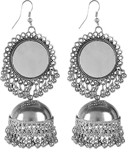 Antique Top &amp; famous Silver Kashmiri Triple Alloy Chandbali Earring, Jhumki Earring () Samridhi DC