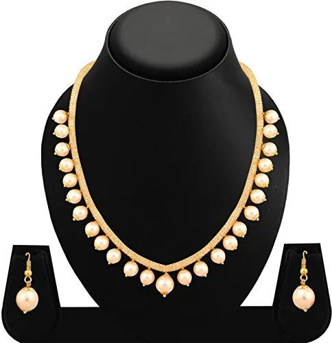 Dazzling Moti Gold Plated Pearl Jewellery Set Samridhi DC