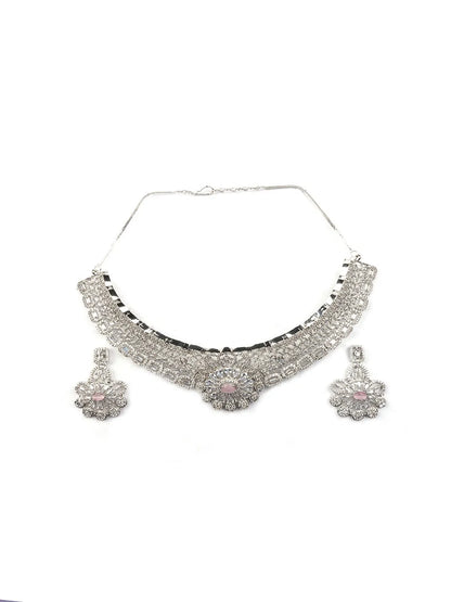 Glamorous Pink Designer AD Choker Set