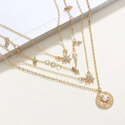 Pearl Gold-Plated Plated Brass Necklace Destiny Jewels