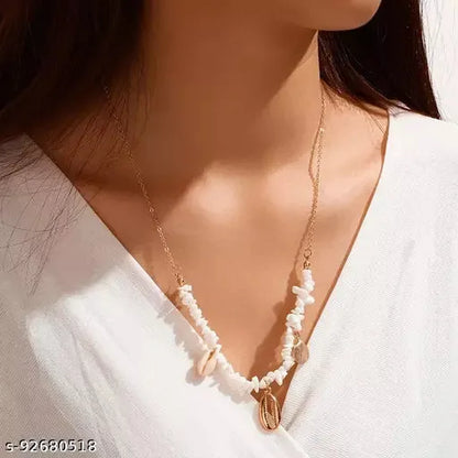 Beach Wind Gravel Stone Sea Shell Chain Pendant Destiny Jewels