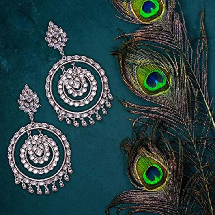 Elite Oxidised Silver Earring German Silver Drops &amp; Danglers () Samridhi DC