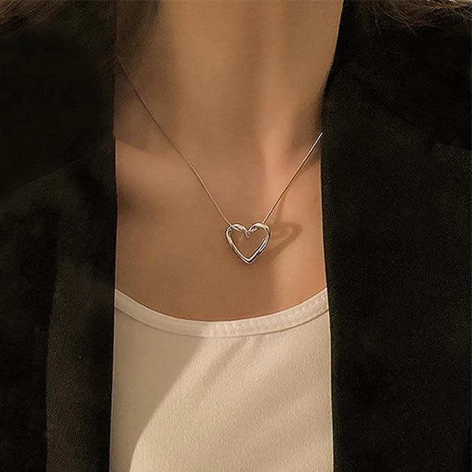 Heart Necklace Sterling Silver Antitarnish