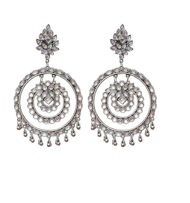 Elite Oxidised Silver Earring German Silver Drops &amp; Danglers () Samridhi DC