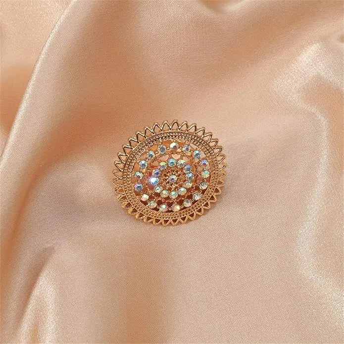 Boho Vintage Big Round Statement Gold Plated Ring - Set Of 1 Destiny Jewels