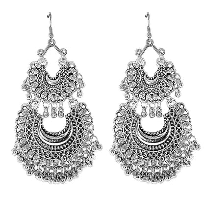 Antique Top &amp; famous Silver Kashmiri Triple Alloy Chandbali Earring, Jhumki Earring () Samridhi DC