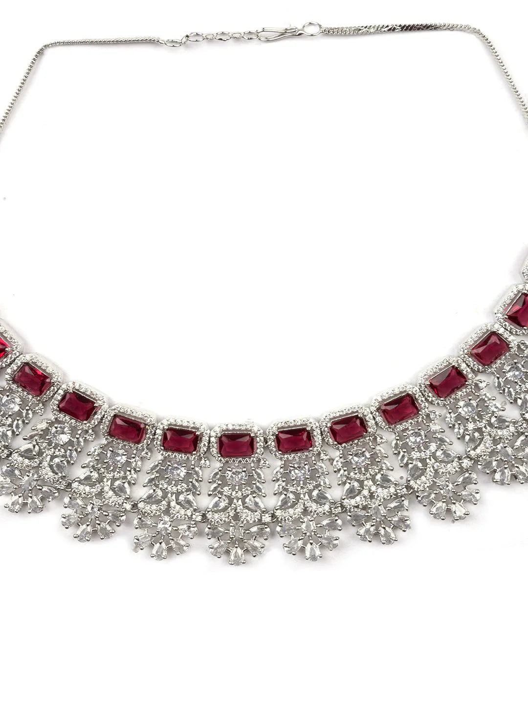 Classic Red CZ Necklace Set