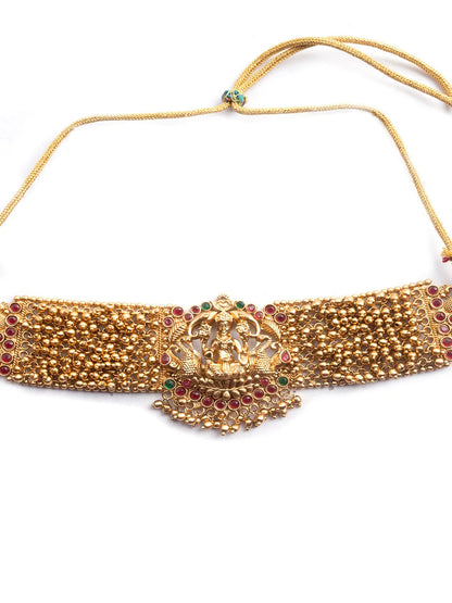 Gold Plated Laxmi Gold Hydra Beads Choker Set