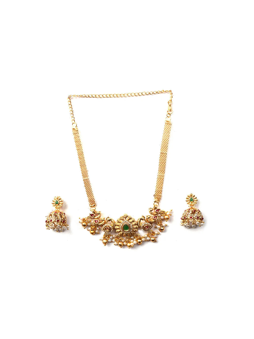 Exquisite Gold Plated Peacock Choker Set