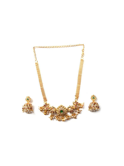 Exquisite Gold Plated Peacock Choker Set