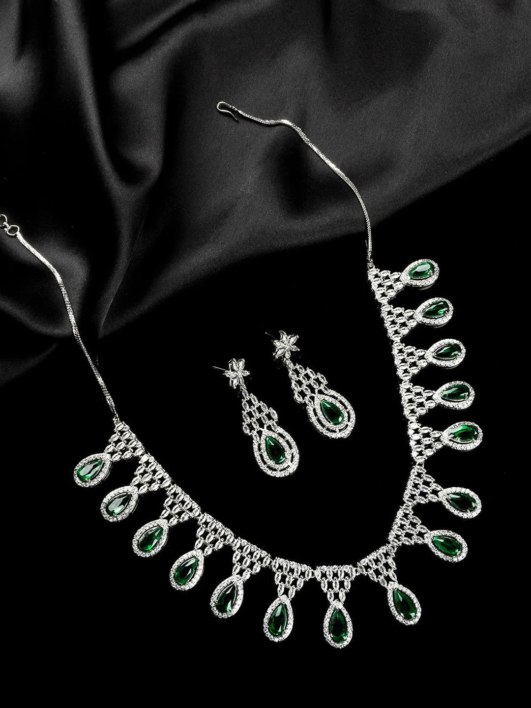 AD CZ jewelry designer necklace set featuring exquisite craftsmanship and stunning design