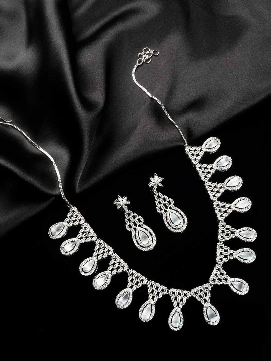 AD CZ jewelry designer necklace set featuring exquisite craftsmanship and stunning design