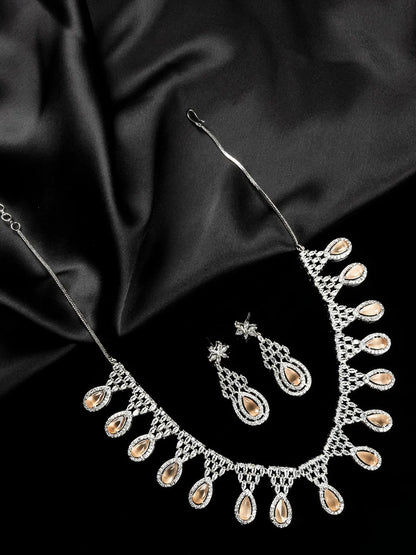 AD CZ jewelry designer necklace set featuring exquisite craftsmanship and stunning design