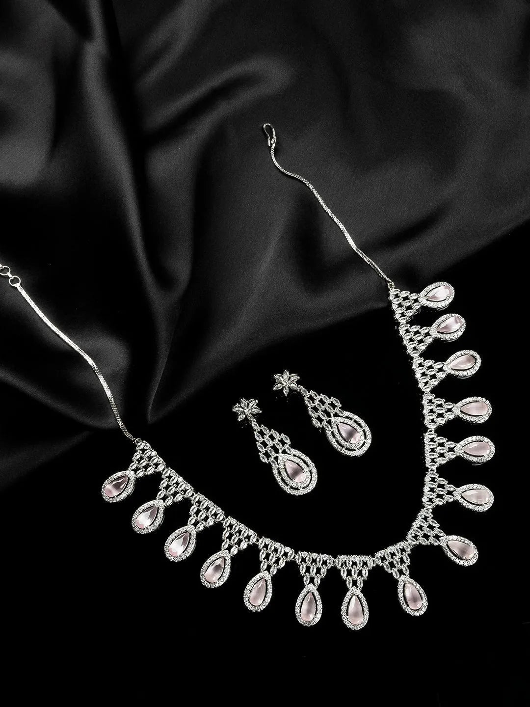 AD CZ jewelry designer necklace set featuring exquisite craftsmanship and stunning design