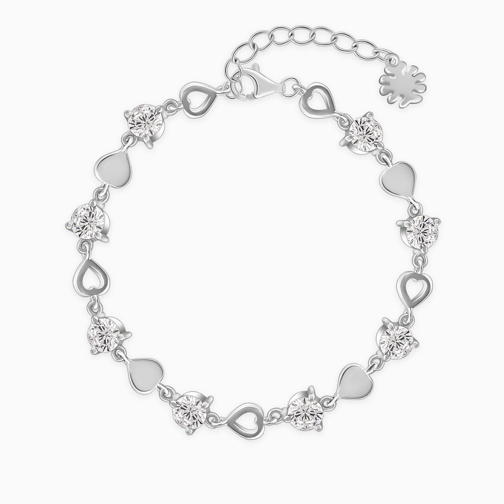 925 Sterling Silver Heartlock Bracelet