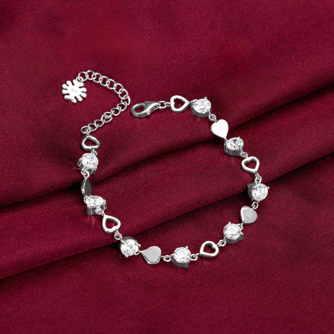 925 Sterling Silver Heartlock Bracelet