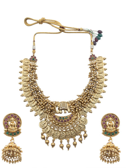 Unique Gold Plated Gajanan Gold Hydra Beads Necklace Set