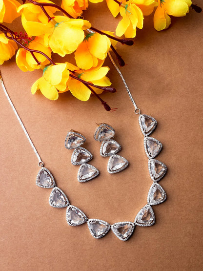 AD CZ jewelry designer necklace set featuring exquisite craftsmanship and stunning design