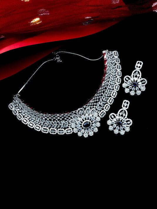 AD CZ jewelry designer necklace set featuring exquisite craftsmanship and stunning design