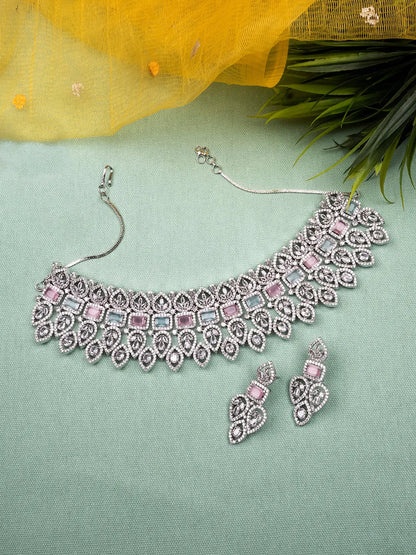 AD CZ jewelry designer necklace set featuring exquisite craftsmanship and stunning design