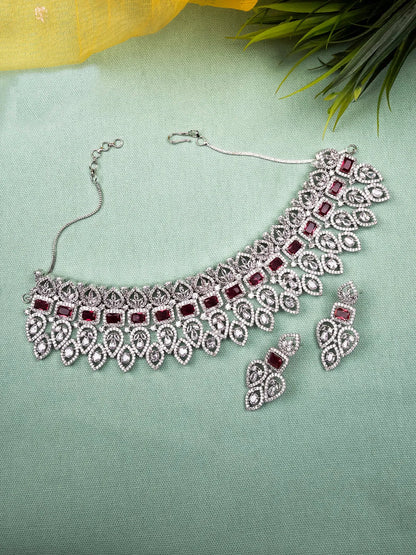 AD CZ jewelry designer necklace set featuring exquisite craftsmanship and stunning design