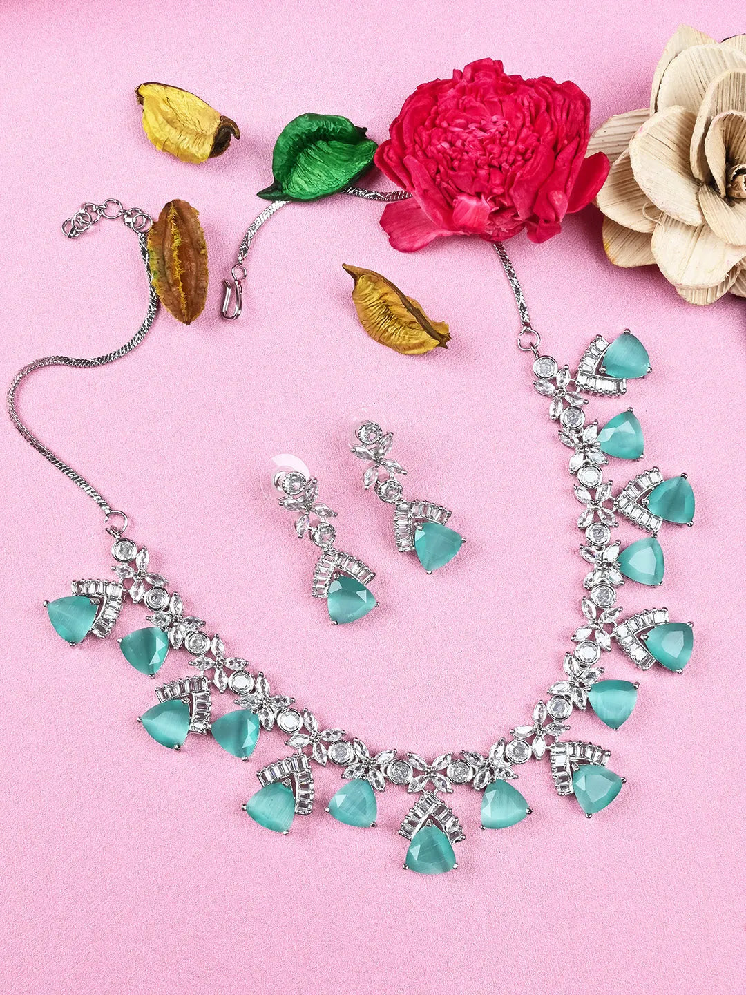 AD CZ jewelry designer necklace set featuring exquisite craftsmanship and stunning design