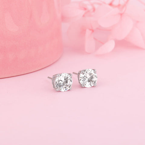 925 Sterling Silver Zircon Stud Earrings