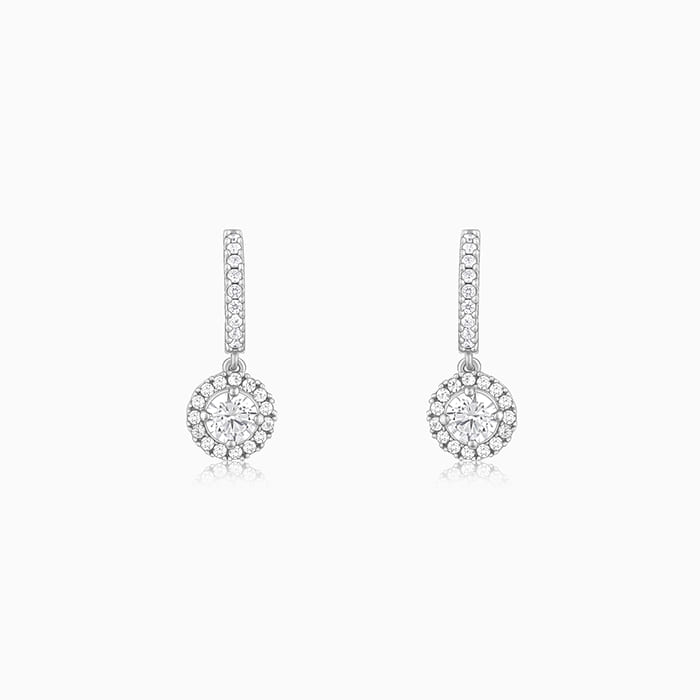 Sterling Silver Zircon Drizzle Drop Earrings