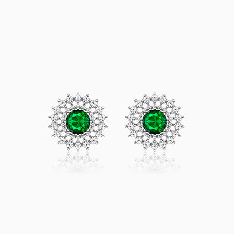 Sterling Silver Zircon Emerald Sunshine Studs