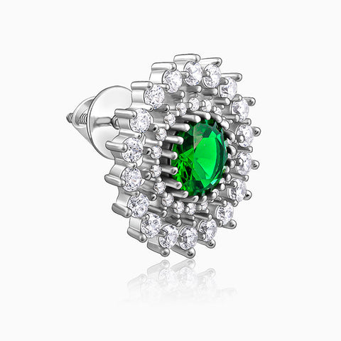 Sterling Silver Zircon Emerald Sunshine Studs