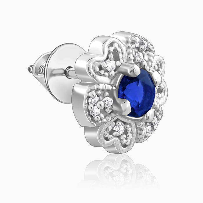 Sterling Silver Royal Blue Bloom Studs