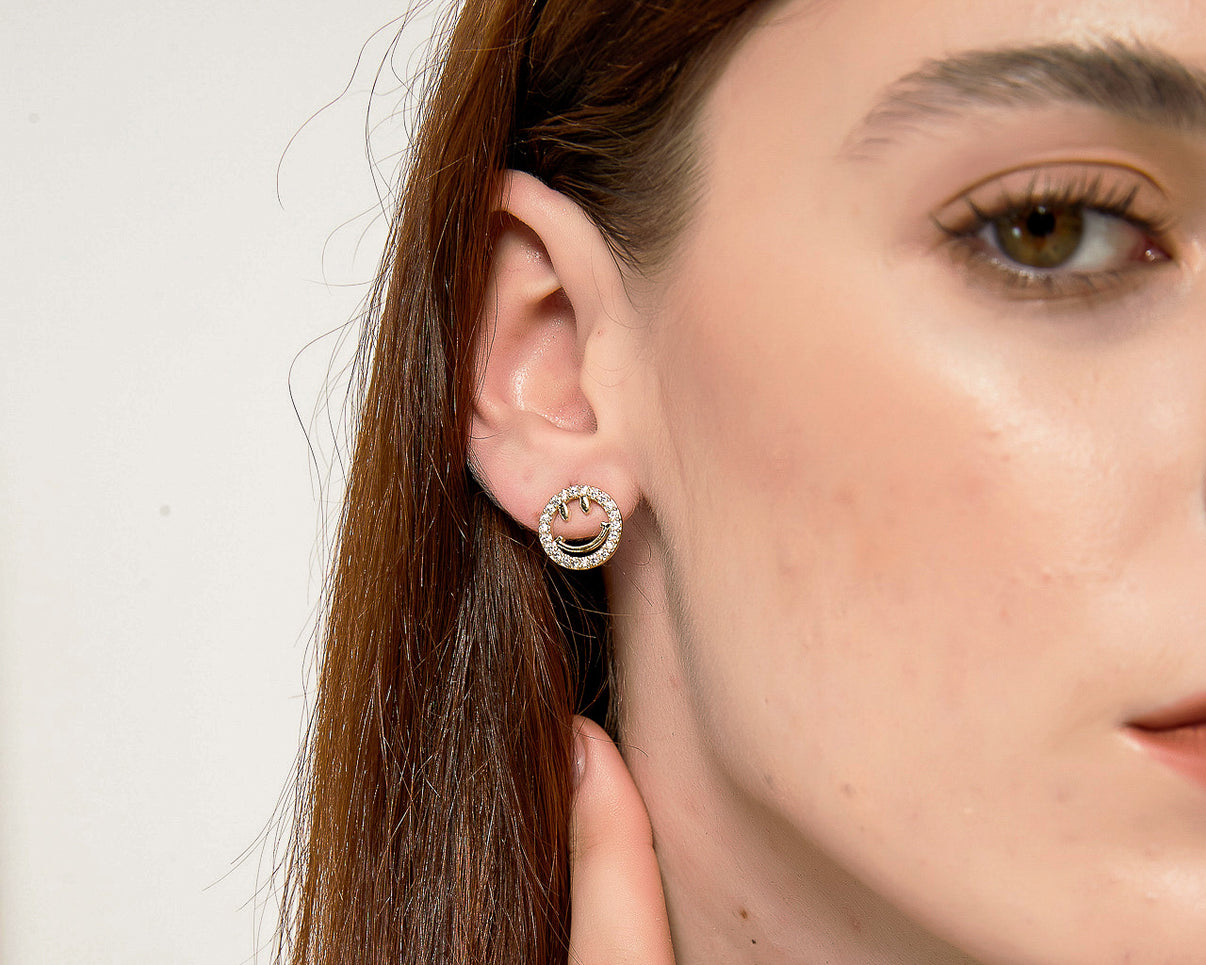 Sterling Silver Smiley Earrings