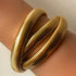 Fuschianet Flexible Waterproof Golden Spiral Triple Layer Hoop Bangle Bracelet - 1