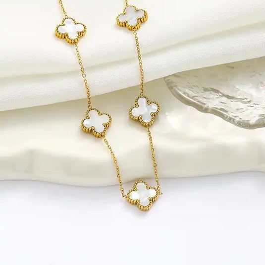 Anti Tarnish White Clover Golden Chain for Her