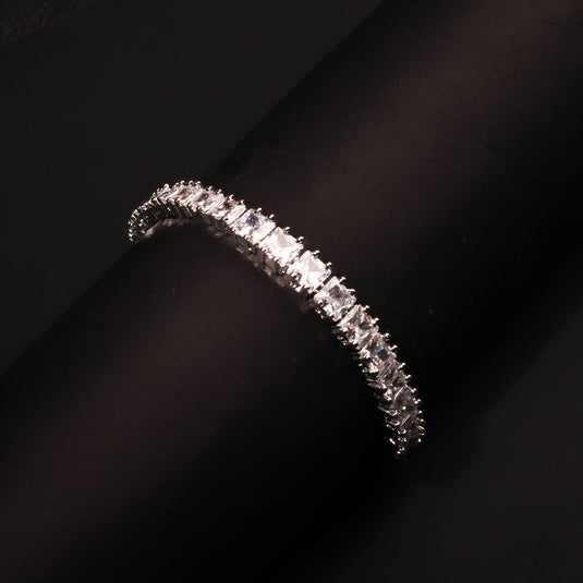 Solitaire Style White Colour Bracelet - Adjustable for all size