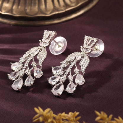 Enchanting White CZ Contemporary Earring For Women