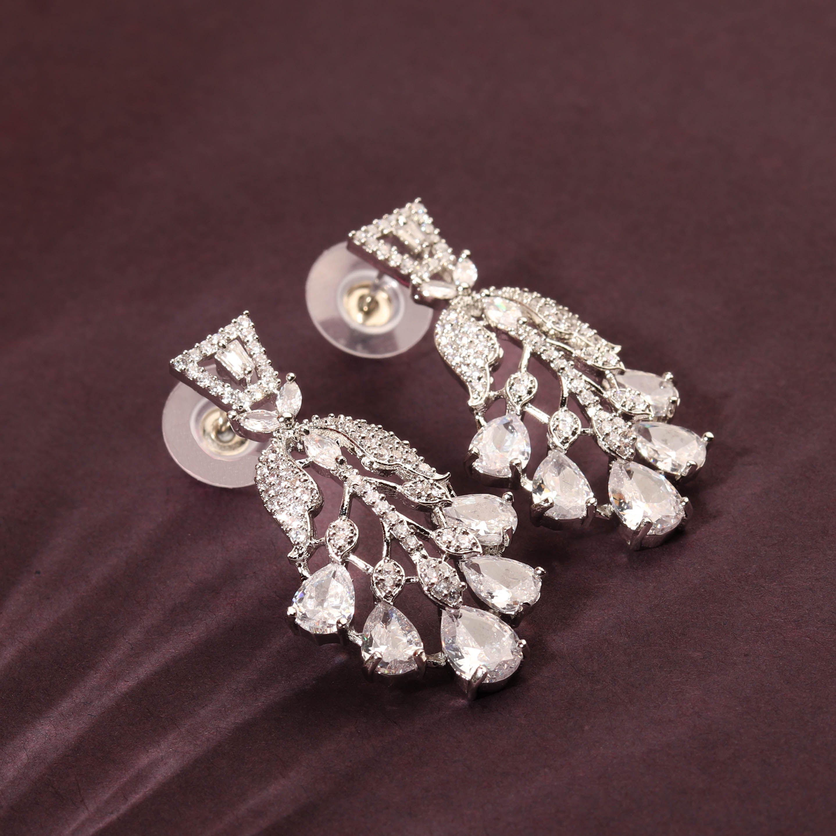 Enchanting White CZ Contemporary Earring For Women