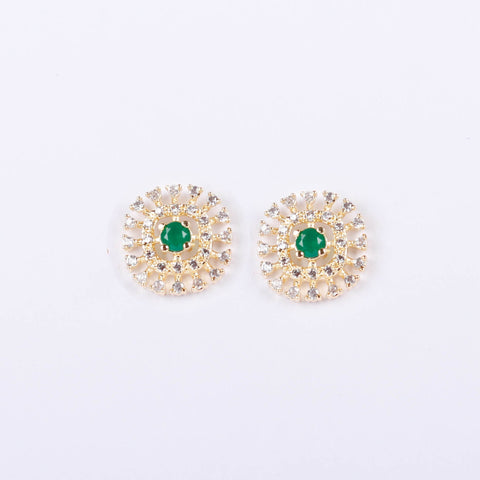 Charming Emerald Green and White CZ Studded Earring For Women