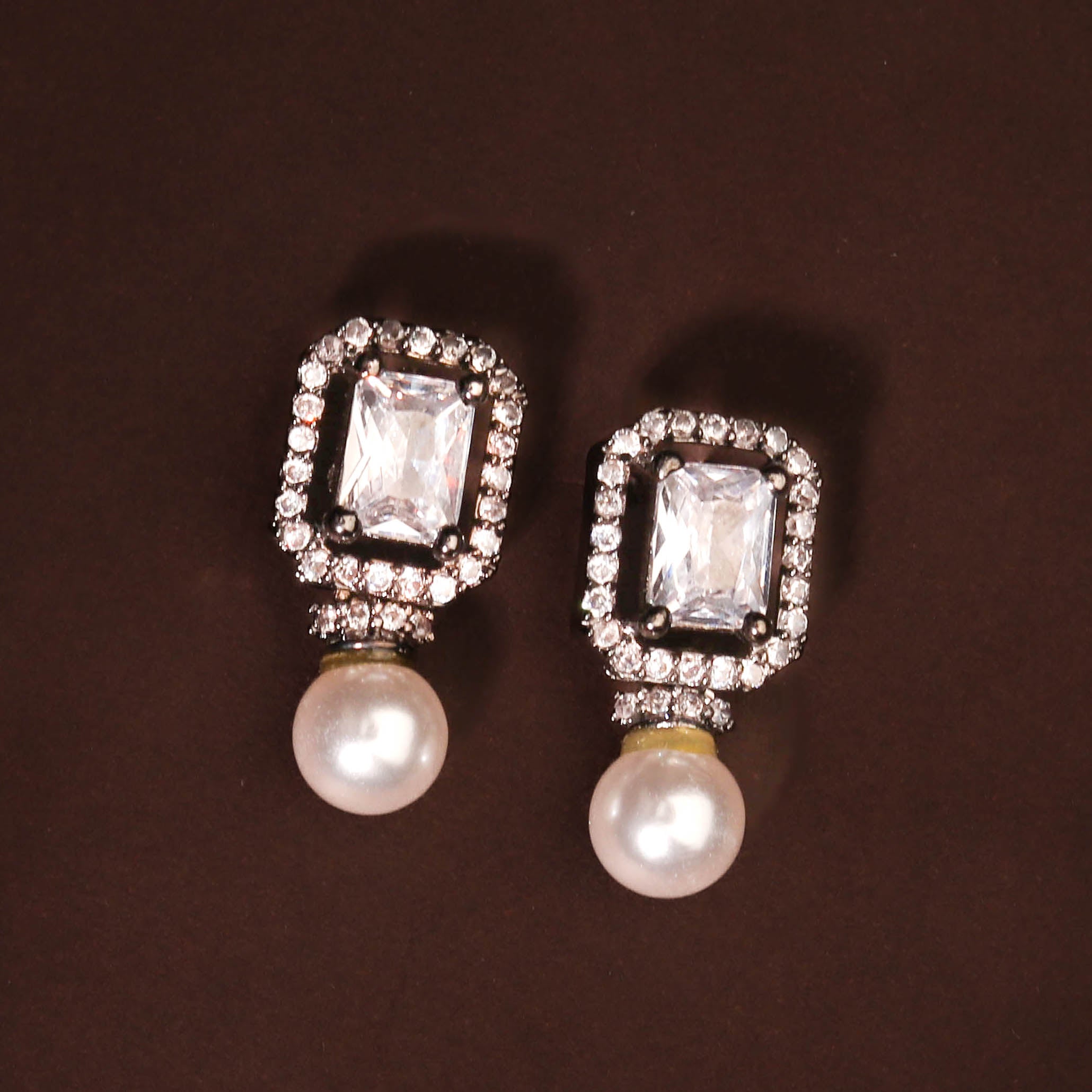 Classy White AD and Pearl Studded Earring For Women