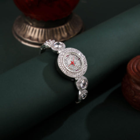 Radiate Opulence With Stone Cubic Zirconia Watch For Women