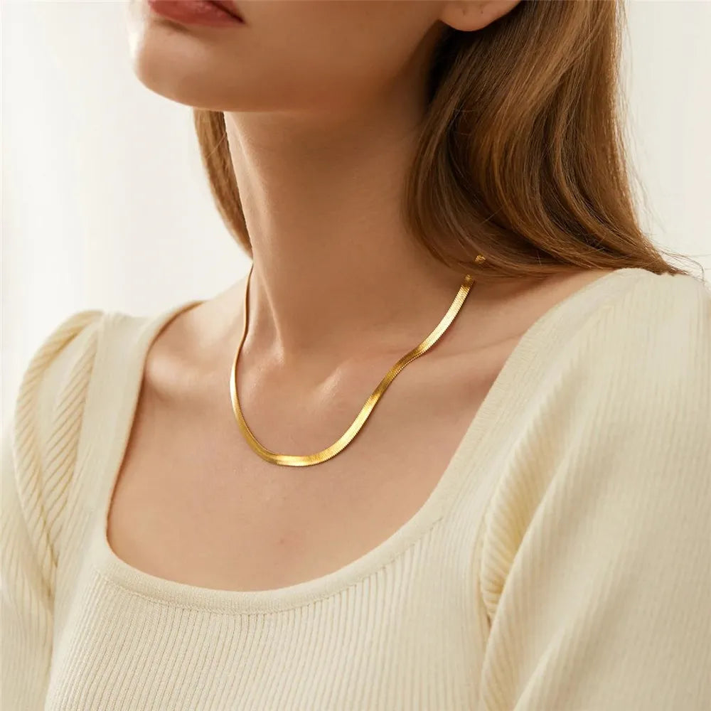 Anti Tarnish 18K Gold Plated Snake Chain