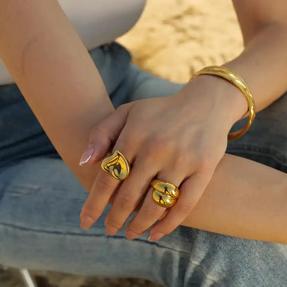 Golden Metallic Anti Tarnish Ring