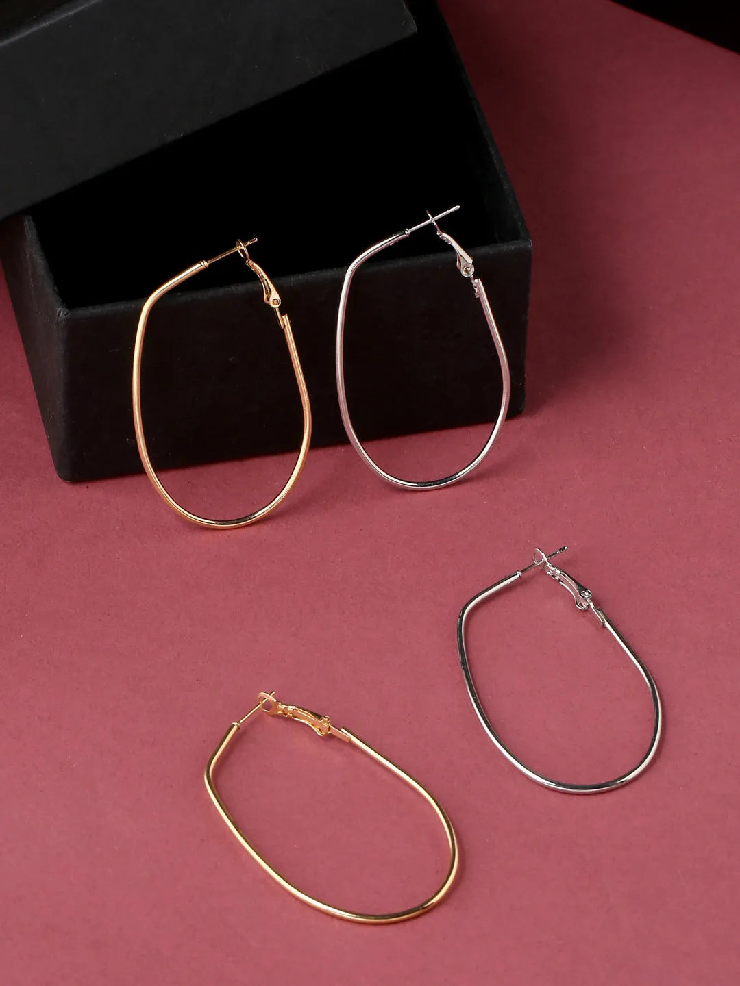 pack of 2 contemporary hoop earrings