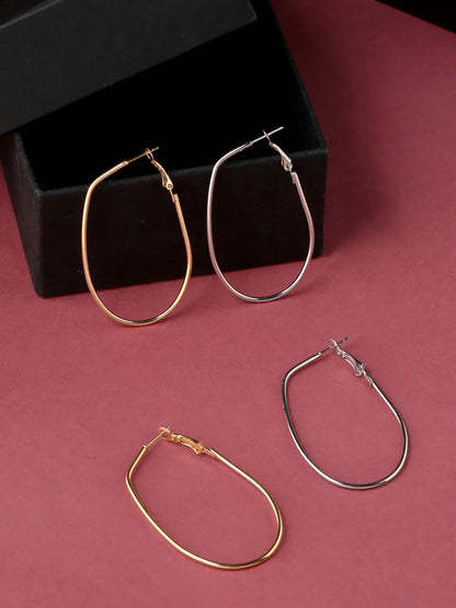 pack of 2 contemporary hoop earrings