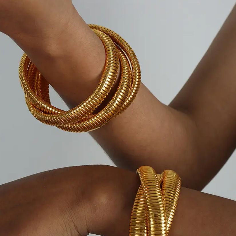 Waterproof Statement Viper Bracelet - 18K Gold Coated