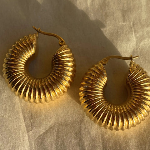 Bagel Chunky Statement Hoop Earrings