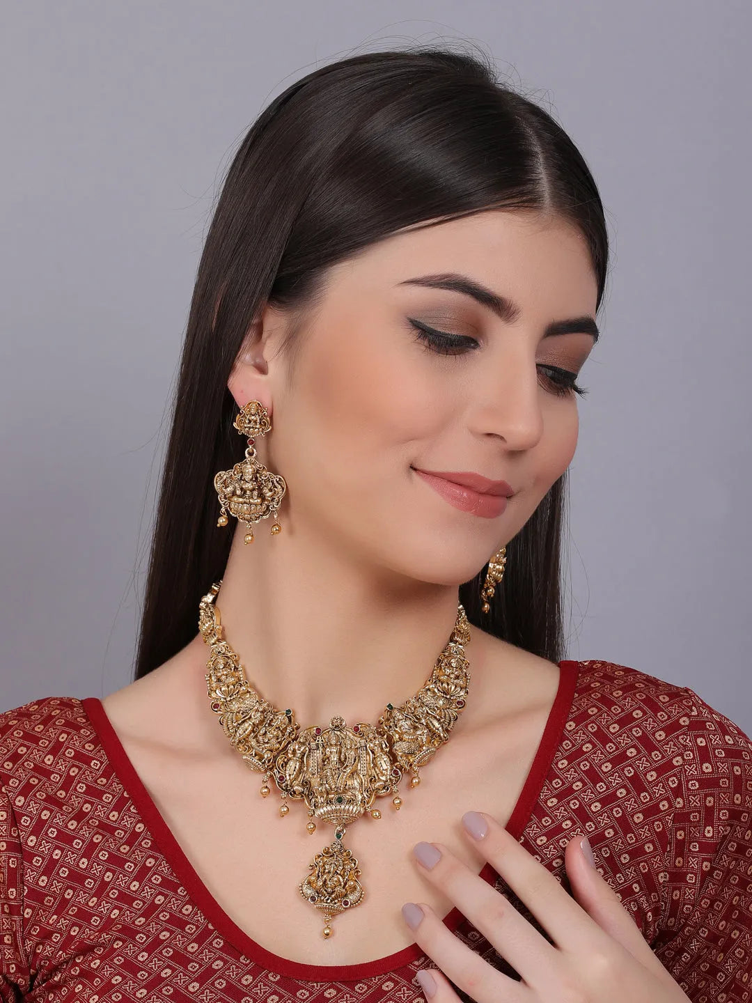 Classic Shiv Parivar Necklace Set